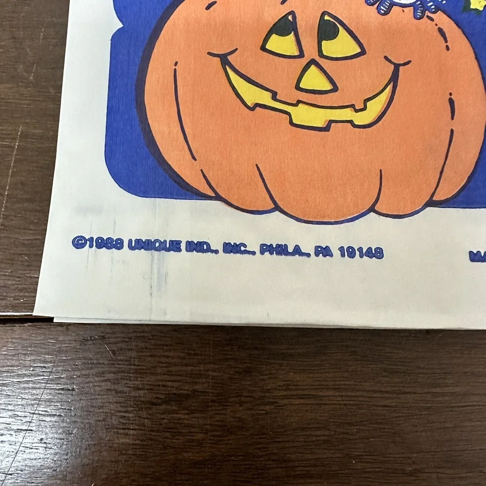 Vintage Pumpkin Halloween Treat Bags Jack o Lantern Trick or Treat Lot 6